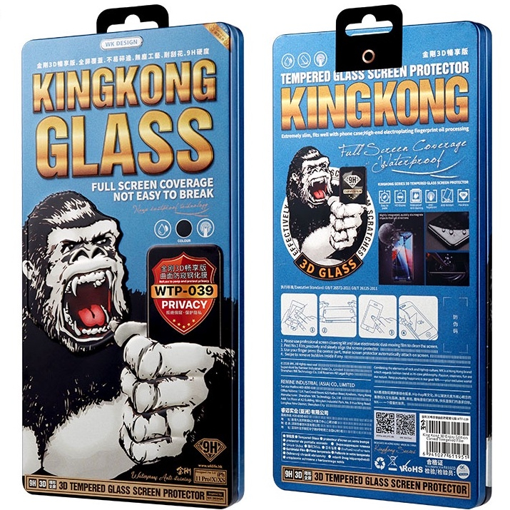 Kính Cường Lực KingKong Full Màn 038 039 Chính Hãng Mẫu Mới Nhất Chống Vỡ Viền cho iPhone PHATTECH