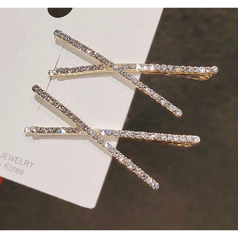 Kẹp chéo đính hạt lấp lánh ánh kim xinh chụp ảnh đẹp