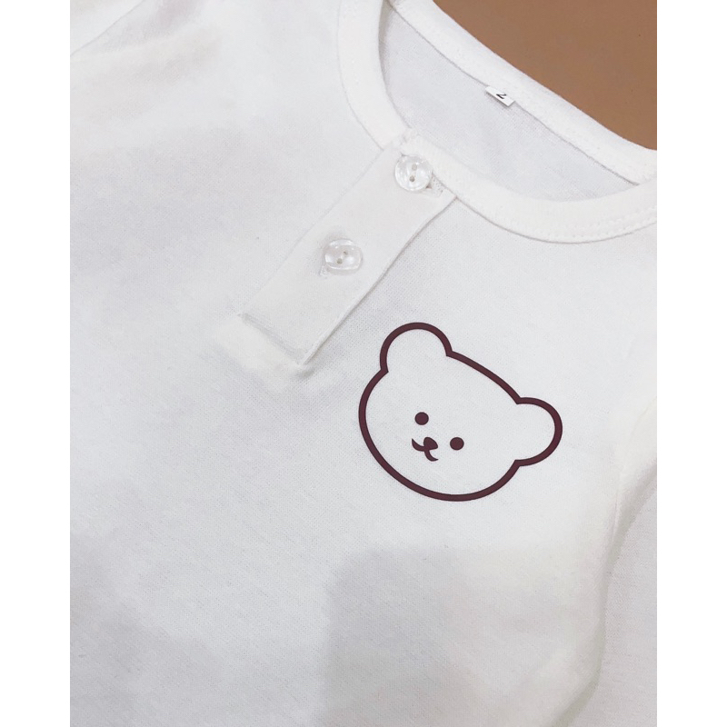 Áo thun dài tay in hình gấu cho bé 0-3T