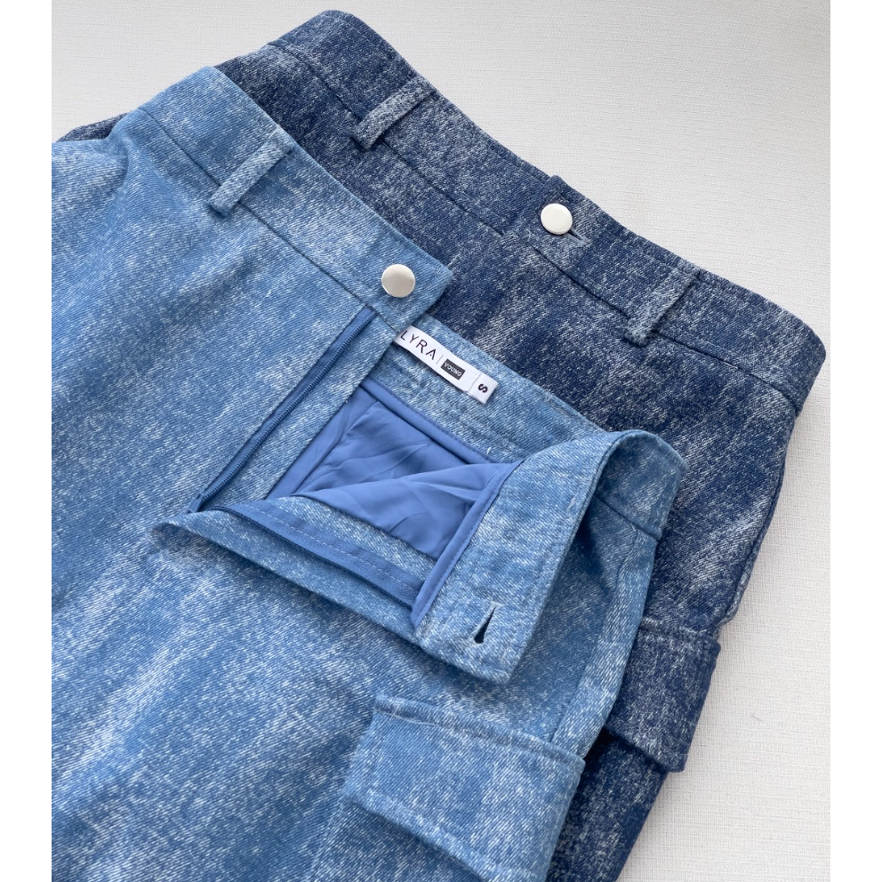 LYRA Chân váy bò thiết kế dáng A ngắn, túi ốp có nắp 2 bên sườn trend phong cách trẻ trung, cá tính - LWNCV001