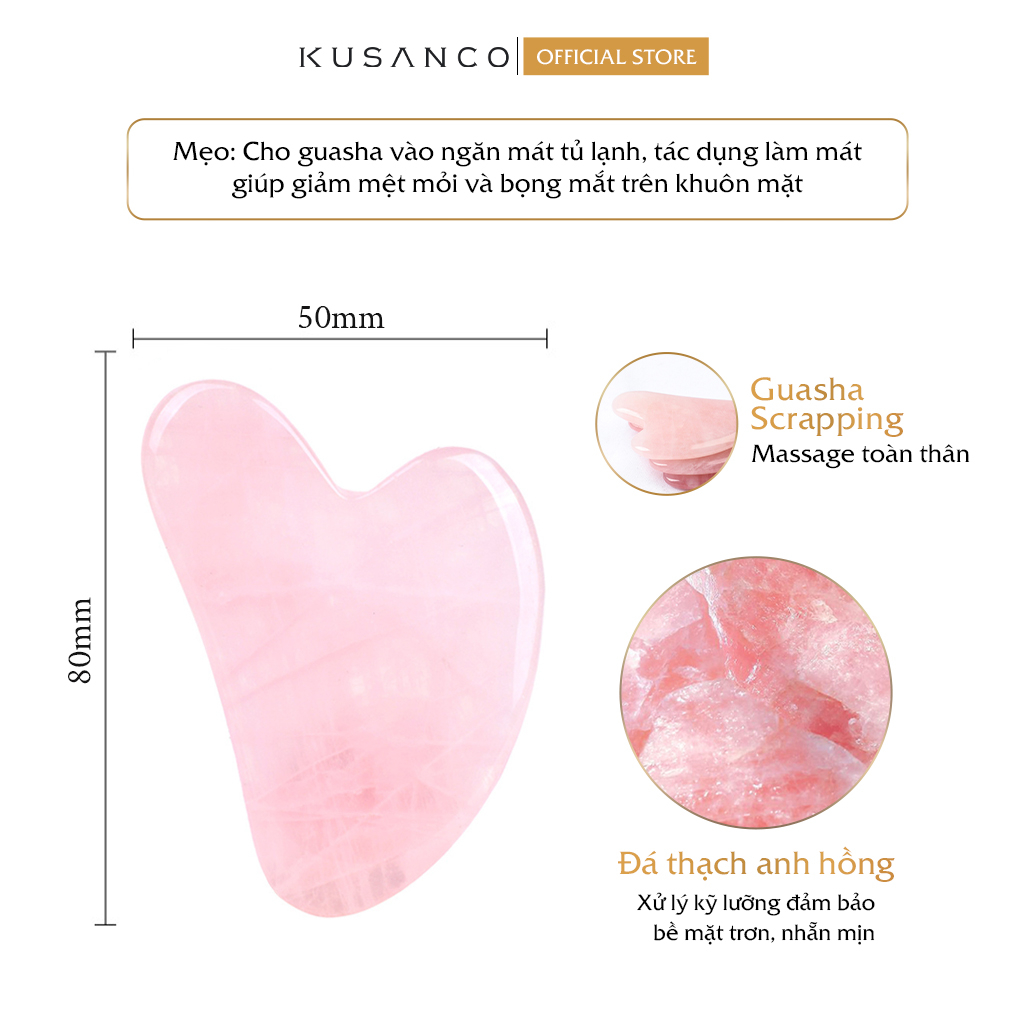 Đá guasha massage mặt Kusanco, guasha nâng cơ giúp thon gọn mặt và giảm nếp nhăn