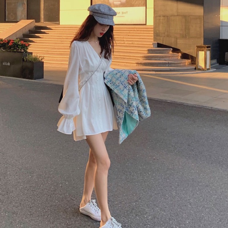 ĐẦM HÀN QUỐC MÀU TRẮNG SIZE L SIU IU