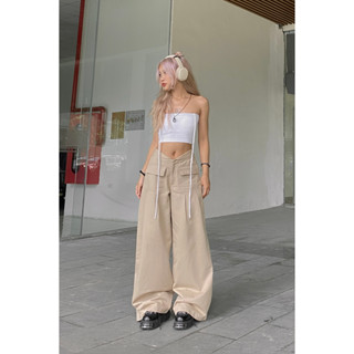 | HÌNH THẬT ĐỘC QUYỀN CUBEDLEMON | Quần kaki ulzzang ống rộng hai túi nắp trước cạp trễ