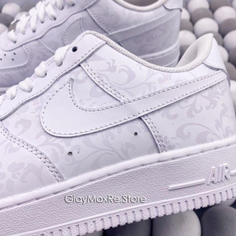 Giày sneaker AF1 Trắng Đổi Màu UV Hot Trend, Giày Air Force 1 Trắng Xanh Cặp Đế Sứ Trắng Cảm Biến Nhiệt Độ Nổi Hoa Văn