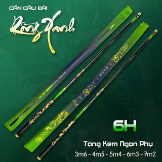 Cần Rồng Xanh 3D 6h kèm ngọn phụ và túi vải phao trục lưỡi