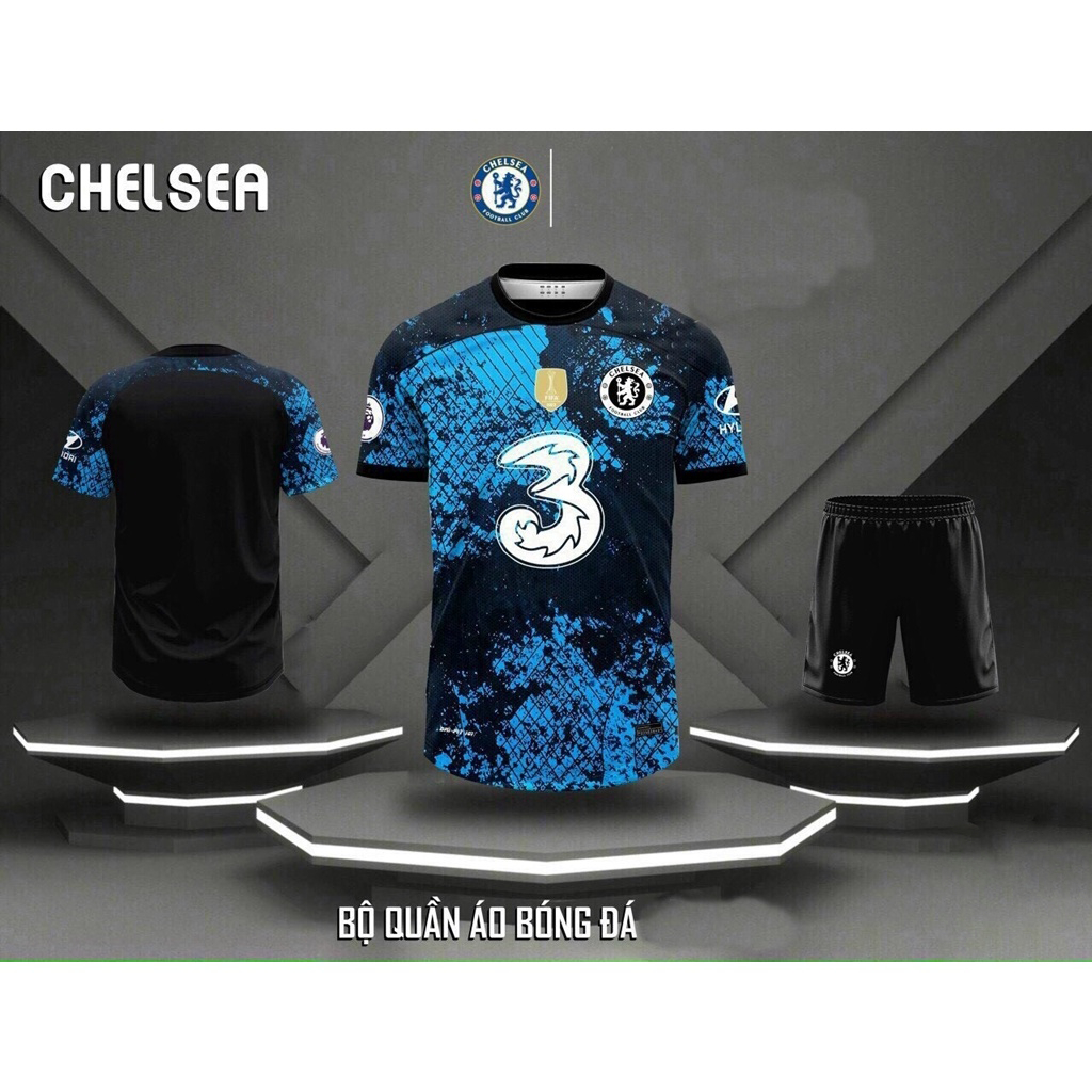 Bộ quần áo đá bóng CLB Chelsea .CLB Barcelona ,CLB Arsenal  chất thun lạnh thoáng mát , thấm hút mồ 