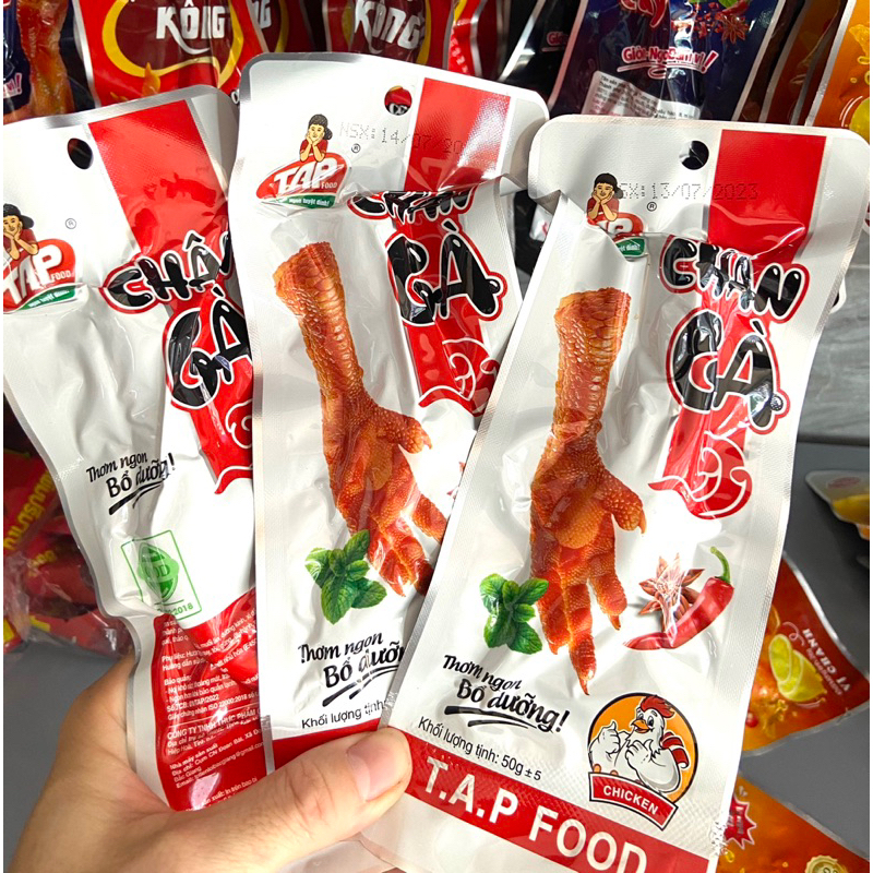 Chân gà cay TapFood chân lớn 50g-Đồ ăn vặt chân gà cay tứ xuyên tương thơm ủ vị ăn liền.