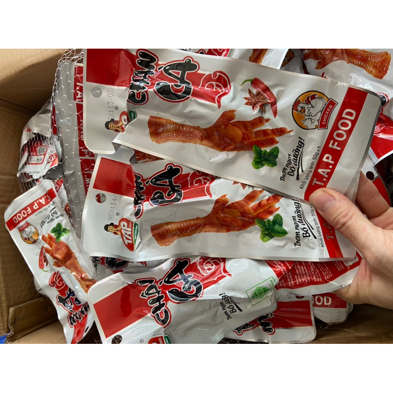 Chân gà cay TapFood chân lớn 50g-Đồ ăn vặt chân gà cay tứ xuyên tương thơm ủ vị ăn liền.