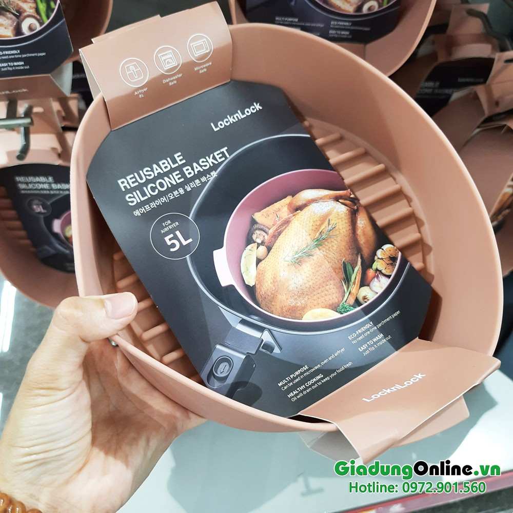 Khay Silicone Cho Nồi Chiên Không Dầu, Lò Nướng Và Lò Vi Sóng Lock&Lock CKB002 - 5L, CKB003 - 3.5L tiện dụng