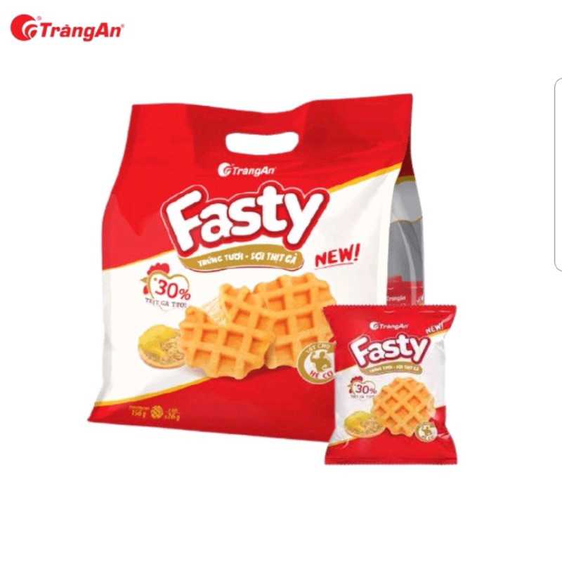 Bánh Fasty Tràng An Trứng tươi - Sợi Thịt Gà 6 gói / 1 túi x 156g