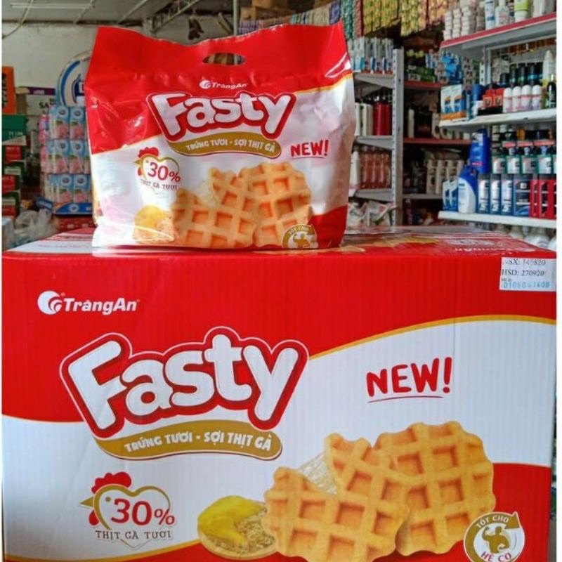 Bánh Fasty Tràng An Trứng tươi - Sợi Thịt Gà 6 gói / 1 túi x 156g