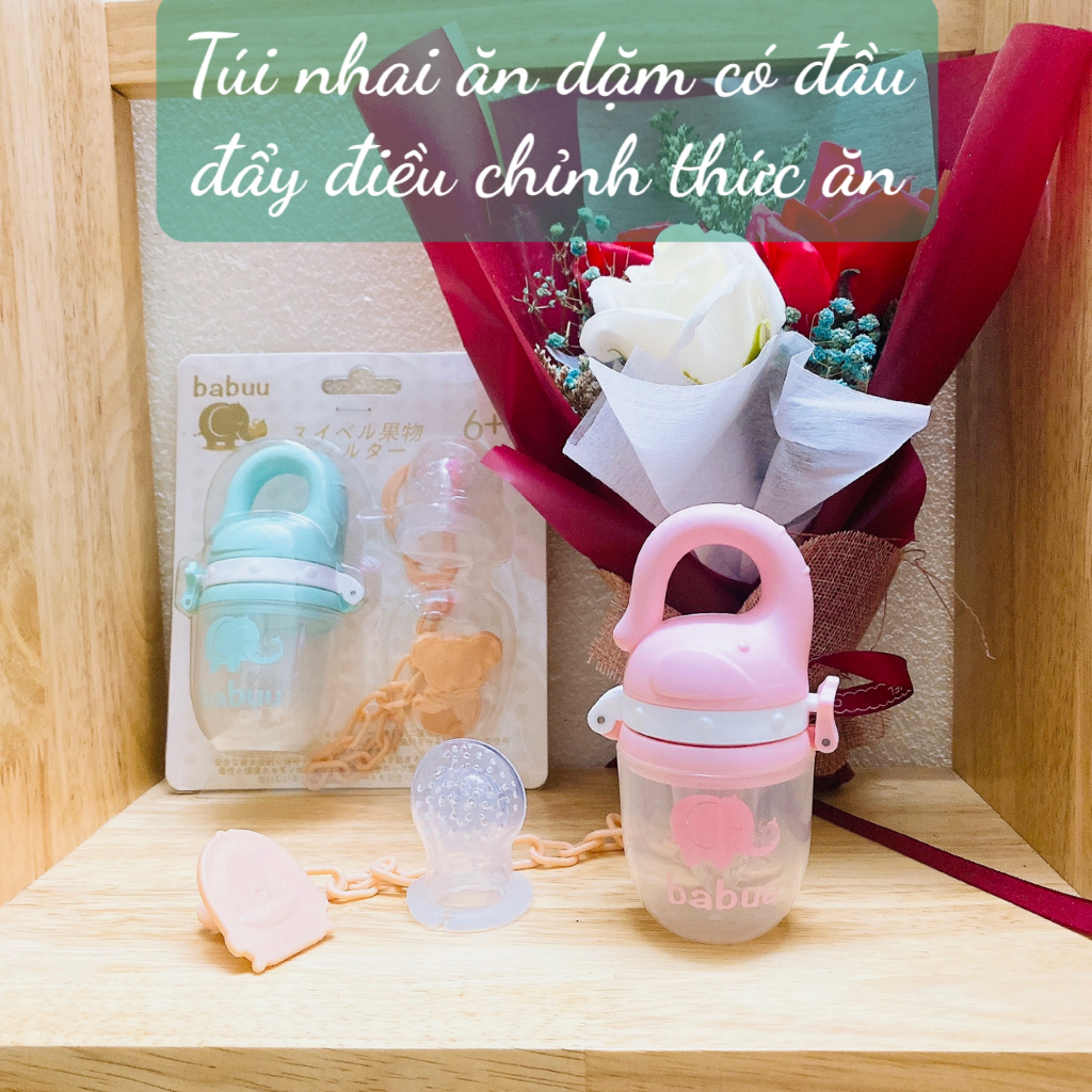 TÚI NHAI ĂN DẶM CHỐNG HÓC 3 NÚM NHAI CAO CẤP BABUU NHẬT BẢN
