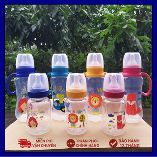 (Tặng kèm 1 núm) Bình sữa Babuu Baby Cổ hẹp nhựa PP dung tích 90ml, 120ml, 180ml, 240ml