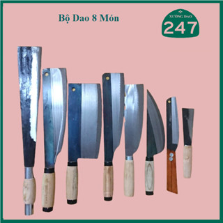 [ Được Xem Hàng ] Bộ dao nhà bếp 8  món chặt cây - chặt xương - chặt gà - dao thái thịt