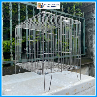 Lồng tắm chim inox dạng gấp gọn phù hợp cho lồng chim chào mào, chích choè, hoạ mi - LỒNG CHIM DUY KHANG