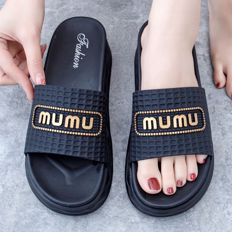 Dép Quai Ngang Nữ Đế 5cm MUMU sang trọng