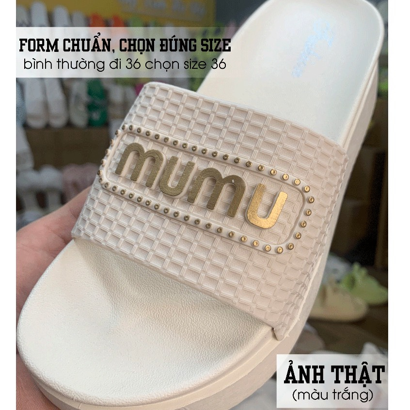 Dép Quai Ngang Nữ Đế 5cm MUMU sang trọng