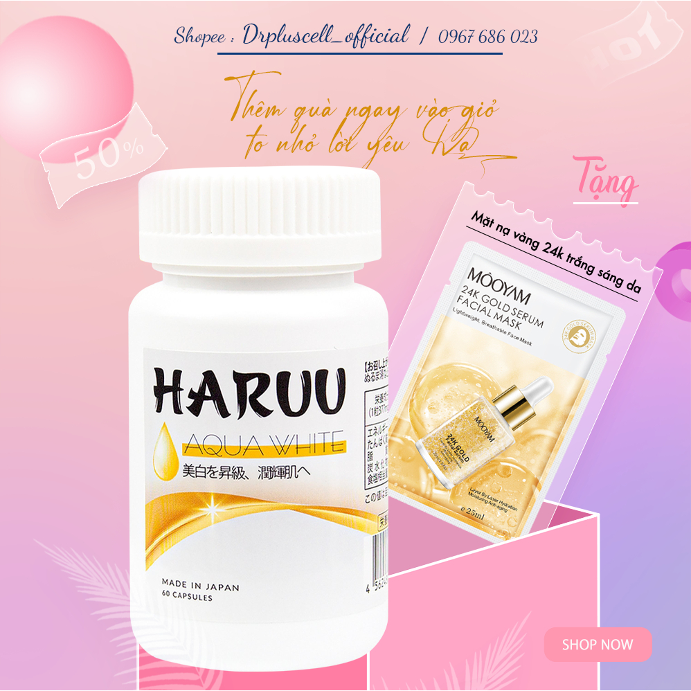 Viên uống trắng da, căng bóng Haruu _ Aqua white
