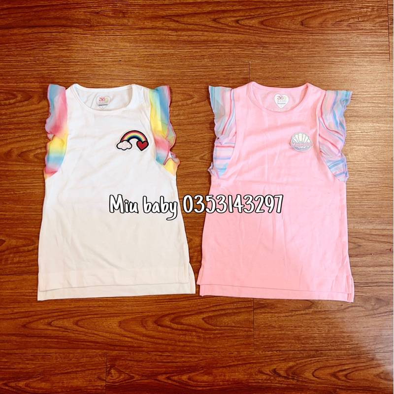 Áo sát nách tiên cá bé gái 2 màu xuat du