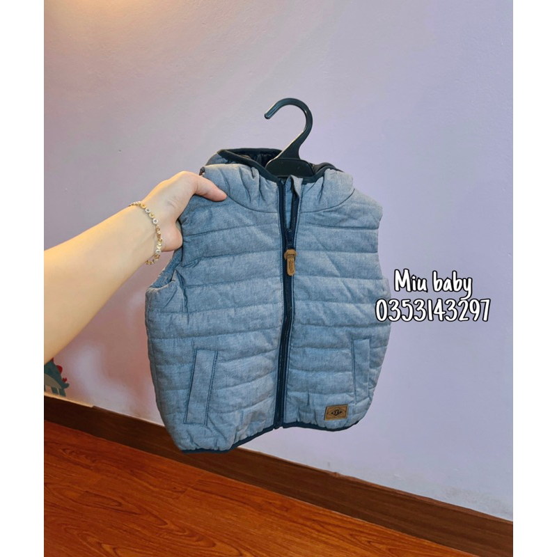 Áo gile phao có mũ bé trai xuât du xịn