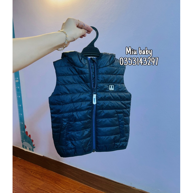 Áo gile phao có mũ bé trai xuât du xịn