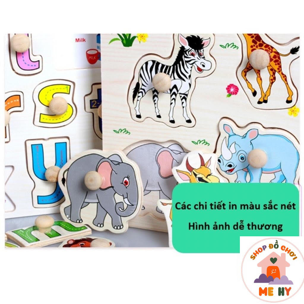 Bảng Gỗ Ghép Hình Có Núm Thông Minh Cho Bé Giúp Con Phát Triển Tư Duy Vượt Bậc - Shop Mẹ Hy