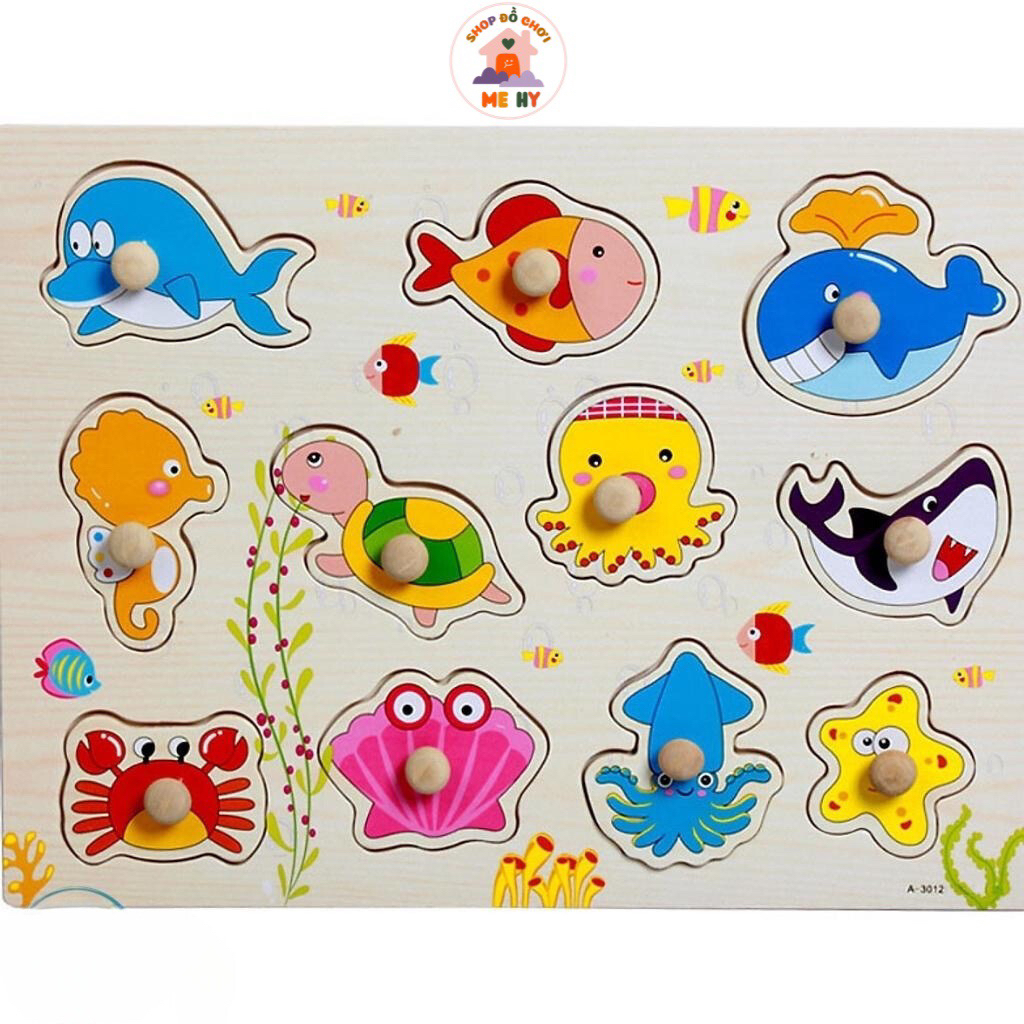 Bảng Gỗ Ghép Hình Có Núm Thông Minh Cho Bé Giúp Con Phát Triển Tư Duy Vượt Bậc - Shop Mẹ Hy