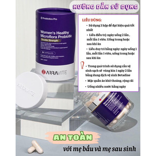 Viên Vi Sinh Phụ Khoa Arravite - Men Dạng Viên Uống Giúp Các Vấn Đề Về Ngứa Ngáy Viêm Nhiễm Cho Cơ Thể