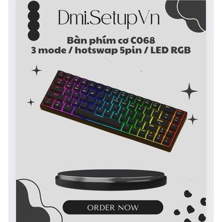  BÀN PHÍM CƠ 𝐂𝟎𝟔𝟖 𝟑𝐌𝐎𝐃𝐄 / 𝐇𝐎𝐓𝐒𝐖𝐀𝐏 𝟓𝐏𝐈𝐍 / 𝐋𝐄𝐃 𝐑𝐆𝐁