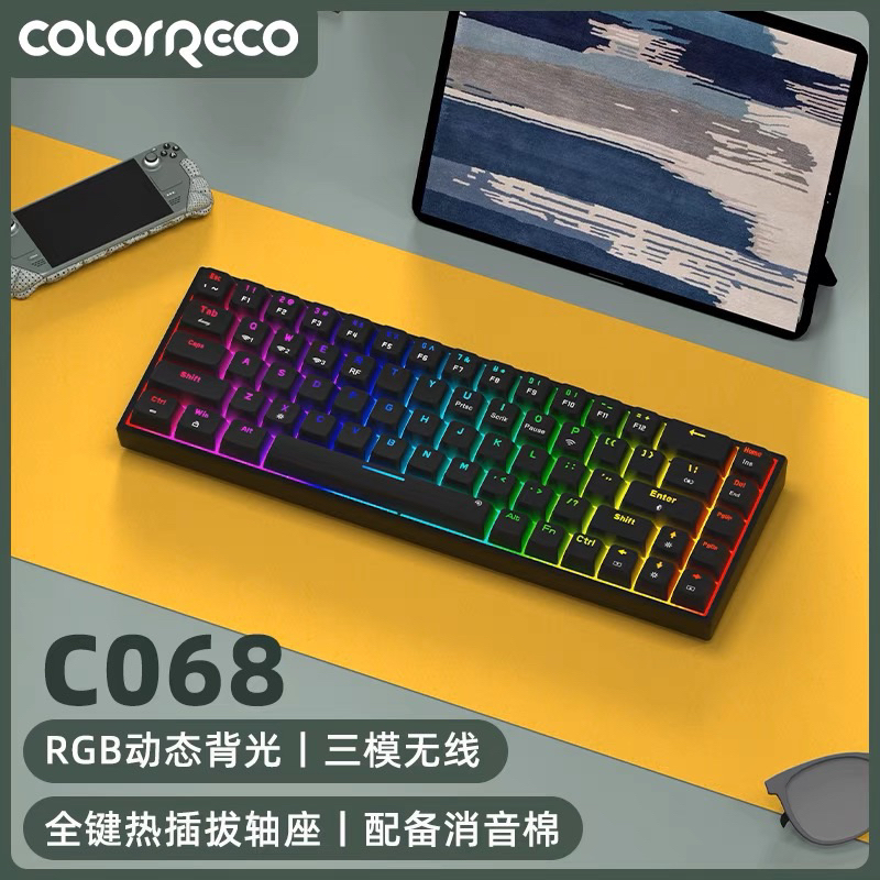 BÀN PHÍM CƠ 𝐂𝟎𝟔𝟖 𝟑𝐌𝐎𝐃𝐄 / 𝐇𝐎𝐓𝐒𝐖𝐀𝐏 𝟓𝐏𝐈𝐍 / 𝐋𝐄𝐃 𝐑𝐆𝐁