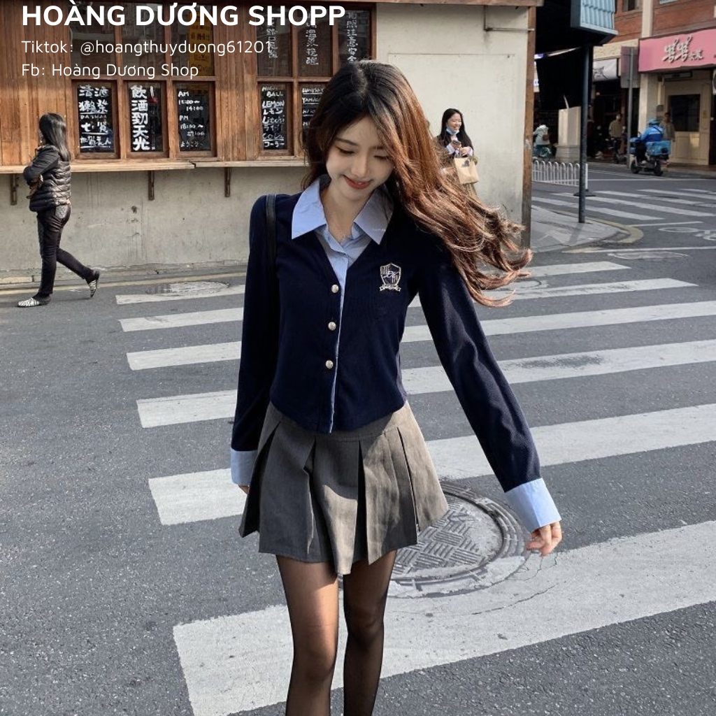 Áo Sơ Mi Tay Dài Giả Hai Lớp Dáng Ôm Phong Cách Hàn Quốc, Áo Sơ Mi Nỉ Mỏng 2 Lớp Ôm Eo Thời Trang Thu Đông Cho Nữ