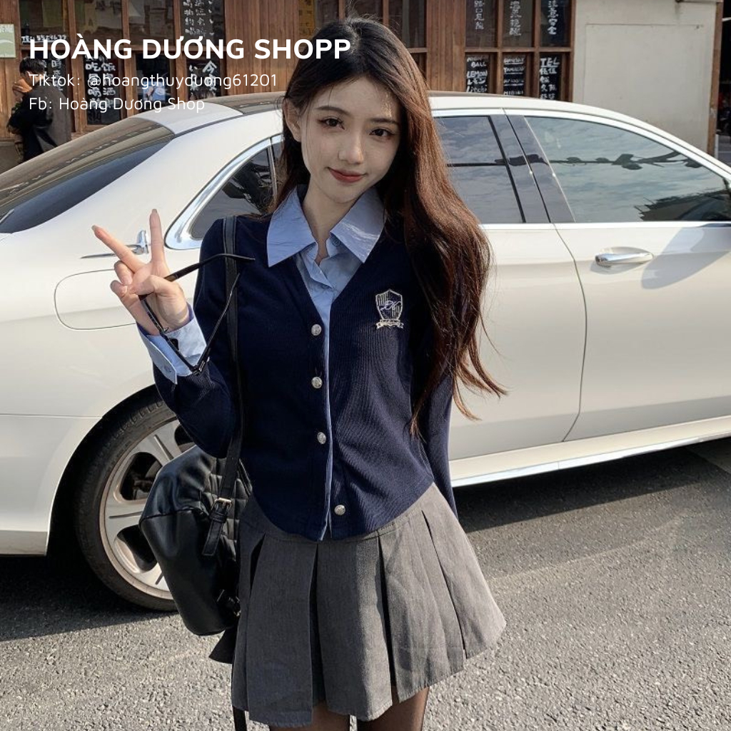 Áo Sơ Mi Tay Dài Giả Hai Lớp Dáng Ôm Phong Cách Hàn Quốc, Áo Sơ Mi Nỉ Mỏng 2 Lớp Ôm Eo Thời Trang Thu Đông Cho Nữ