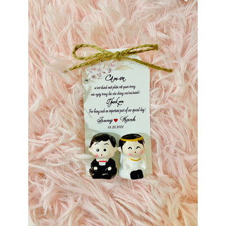 Quà cảm ơn nam châm dâu rể 3d Vintage 100 set