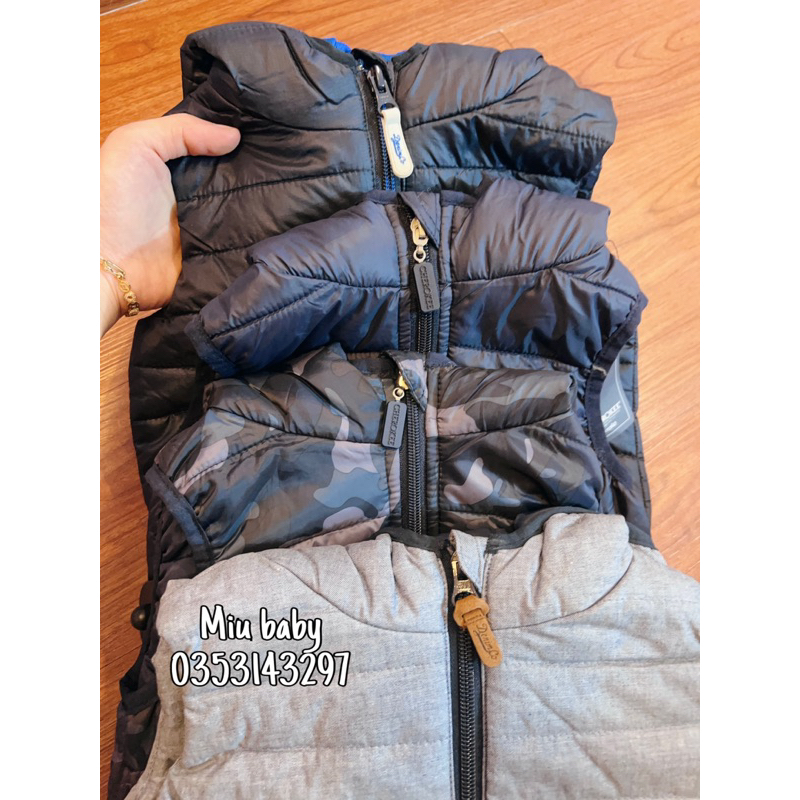 Áo gile phao có mũ bé trai xuât du xịn