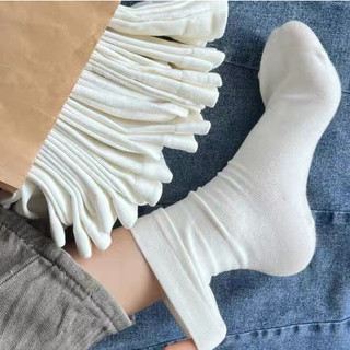 Tất Vớ Nữ cổ cao Cotton trơn đen trắng sữa giá rẻ phong cách Hàn Quốc