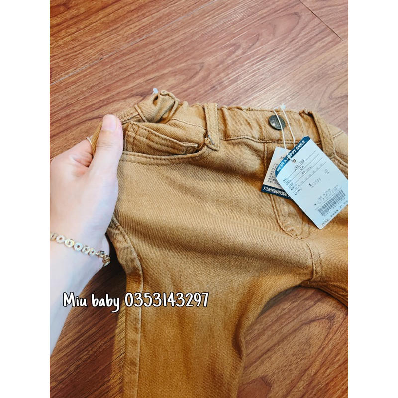 Quần nâu skinny bé trai giả jeans co giãn du xịn