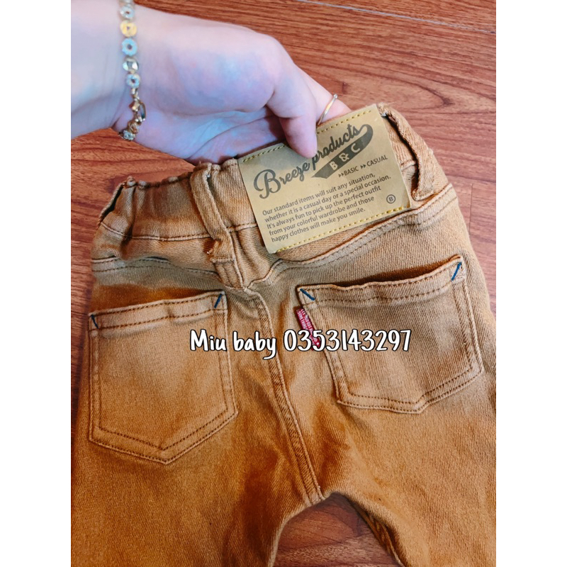 Quần nâu skinny bé trai giả jeans co giãn du xịn
