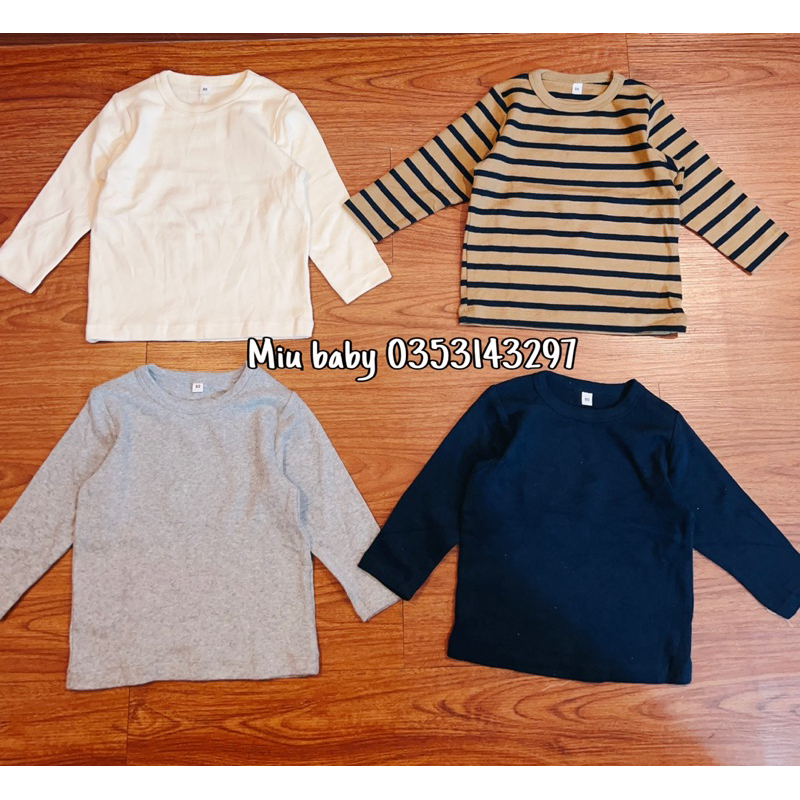 Áo dài tay cổ tròn xuất Nhật bé trai