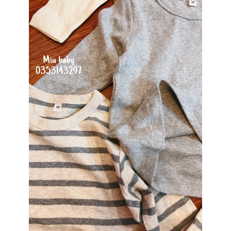 Áo dài tay cổ tròn xuất Nhật bé trai