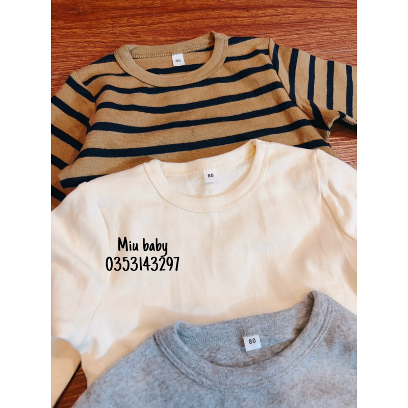 Áo dài tay cổ tròn xuất Nhật bé trai