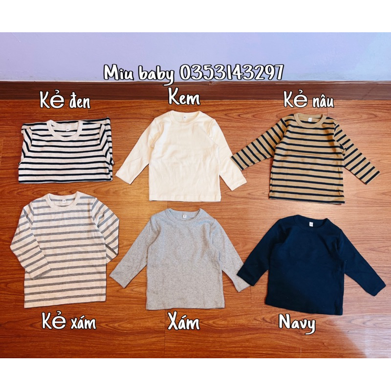 Áo dài tay cổ tròn xuất Nhật bé trai