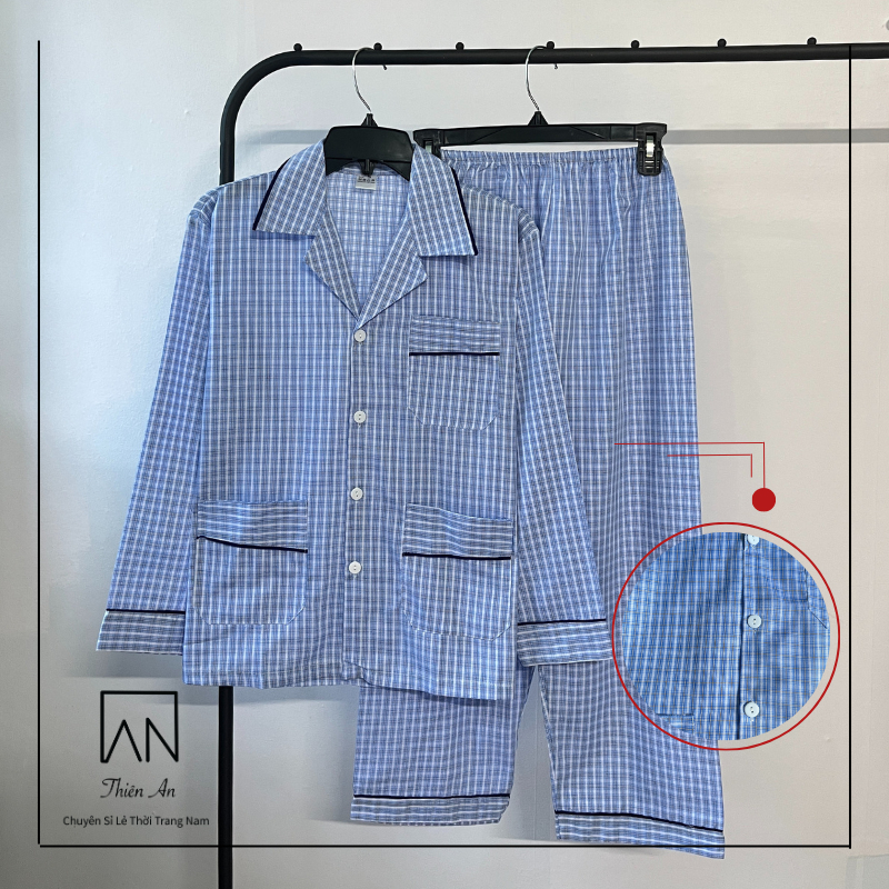 Đồ Bộ Nam Pijama Thích Hợp Với Nam Trung Niên Chất Liệu Vải Cotton Thoáng Mát Thiên An TA90S