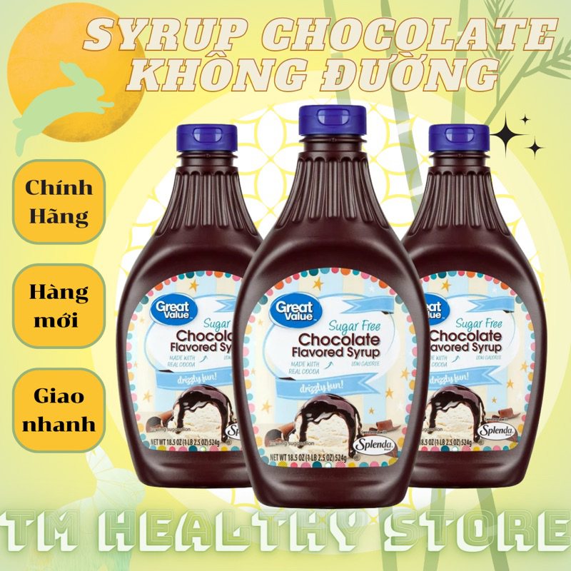 ăn kiêng Chocolate Syrup không đường GREAT VALUE keto/eatclean/lowcarb/diet