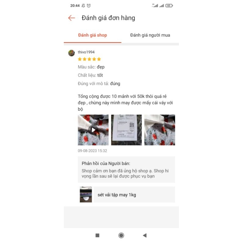 Sét vải tập may 1kg