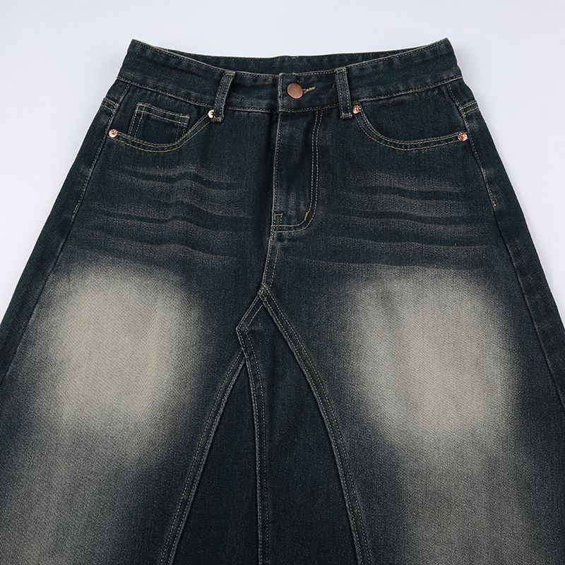 Váy Denim Dài Phong Cách Đường Phố HongKong