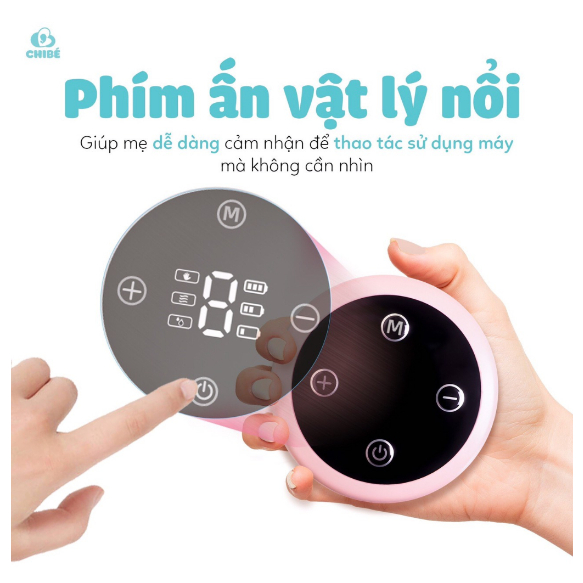 MÁY HÚT SỮA KHÔNG DÂY CHIBÉ MOMI 3 CB025-TẶNG PHỄU HẠ SIZE
