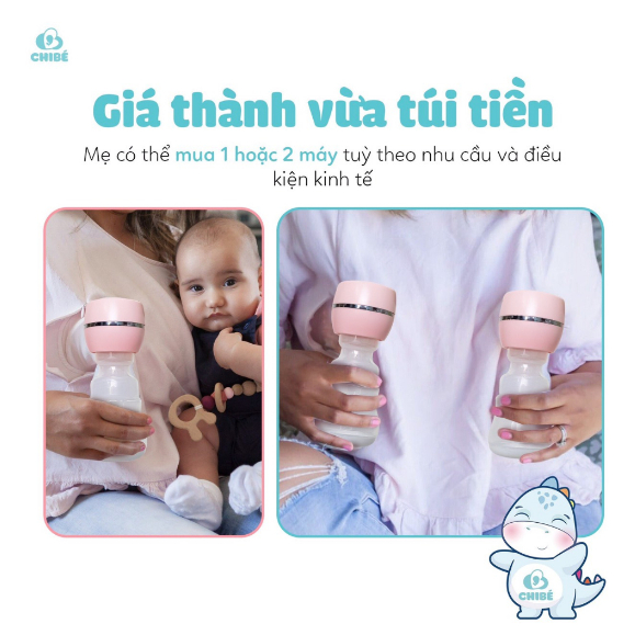 MÁY HÚT SỮA KHÔNG DÂY CHIBÉ MOMI 3 CB025-TẶNG PHỄU HẠ SIZE
