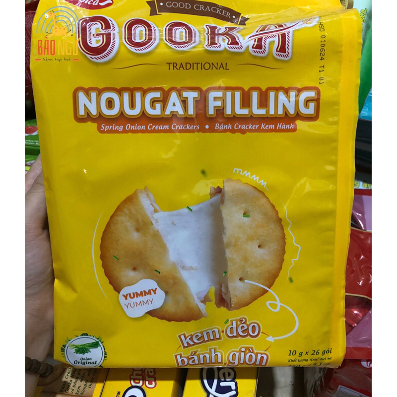 Bánh Gooka Cracker Nougat Filling Hành Túi QX 260 gr / Tạp hoá bé bào ngư