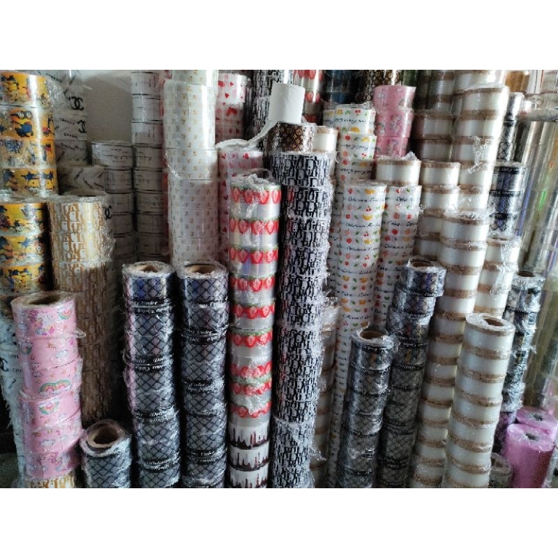 Cuộn 1kg mica in nhiều mẫu bọc thành bánh Mouse, mica quấn thành bánh