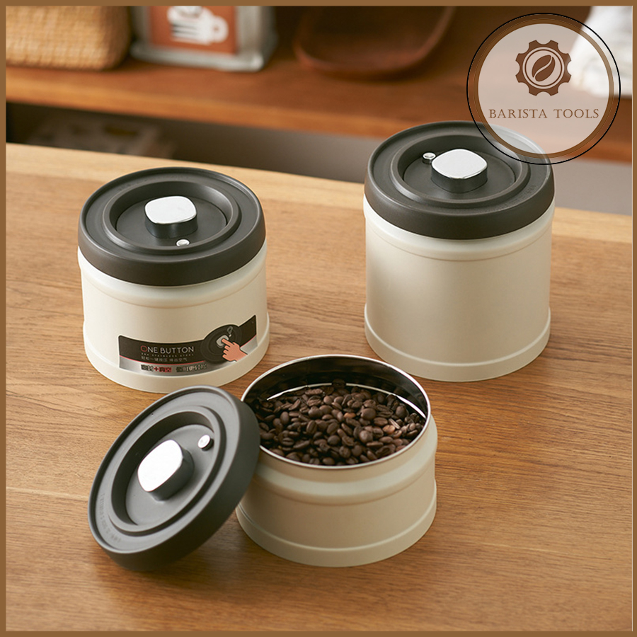 Hộp đựng hạt cà phê hút chân không inox 304 | Dụng cụ barista